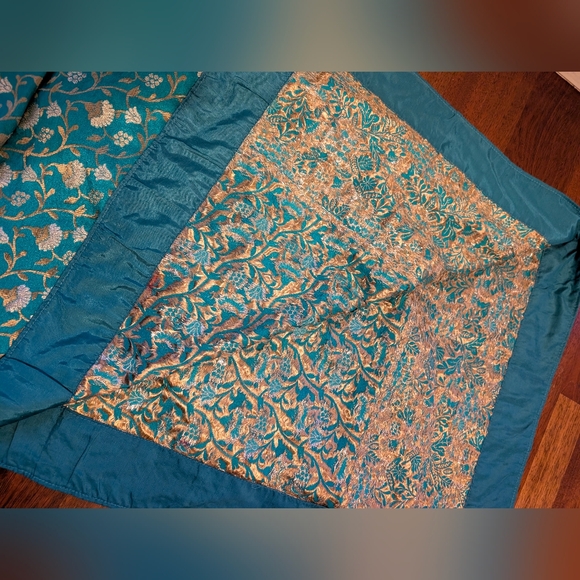 Aqua Banarasi Weave Lehenga Choli - Picture 7 of 8